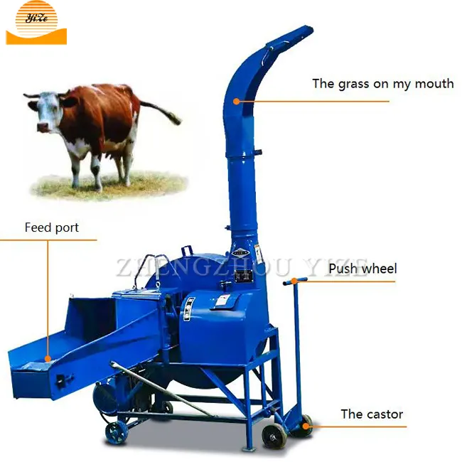Insilato e foraggio Chaff Cutter macchina usata piccola elettrica fatta in casa Multi attrezzature agricole insilato foraggio erba