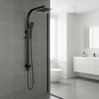 Système de robinetterie de douche noir, kit de robinetterie de haute qualité pour baignoire et douche, en laiton avec noyau en céramique, adapté aux salles de bain d'hôtel