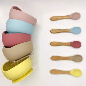 Vajilla para Bebés, Juego de Platos de Silicona Antideslizantes para Niños, Tazón de Succión, Cuchara de Silicona de Grado Alimenticio, Impermeable - Product Image 4