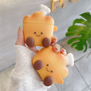 Nouvelle coque en silicone 3D mignonne en forme de pain de boulanger pour écouteurs Apple AirPods 4 Pro 3, étui de protection en caoutchouc motif carotte de dessin animé pour écouteurs de chef - Product Image 1