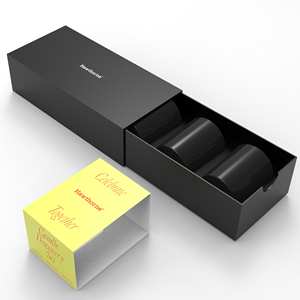 Trượt ra rỗng Jar hộp giấy mờ đen nến Hộp bao bì các tông 3 nến hộp quà tặng với chèn - Product Image 1