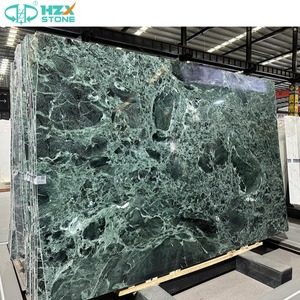 Azulejos de losas de mármol verde Alpes naturales HZX Piedra veteada blanca verde italiana Premium para encimeras Revestimiento de paredes de pisos - Product Image 1