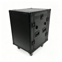 Estuche de Transporte con Ruedas Desmontable OEM de 10U para Amplificador, con 2 Puertas Combinables, Cierres de Seguridad y 2 Mesas para DJ