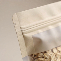 Sachet Doypack refermable mat en PET/PE laminé avec fermeture éclair et fenêtre pour l'emballage de céréales et de snacks en détail