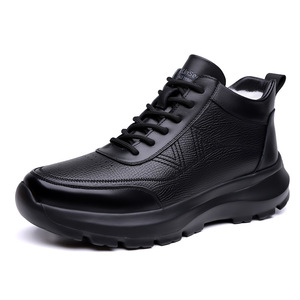 Botas de Nieve de Invierno para Hombre, de Cuero Genuino, Punta Redonda, Forro de Felpa, Suela de Goma Antideslizante, Entresuela de EVA, Cálidas y Casuales - Product Image 5