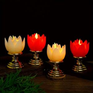 Élégante Lampe Lotus à Piles, Lumière Décorative en Forme de Fleur pour Centre de Table de Mariage, Spa, Maison, Décoration d'Autel - Product Image 4