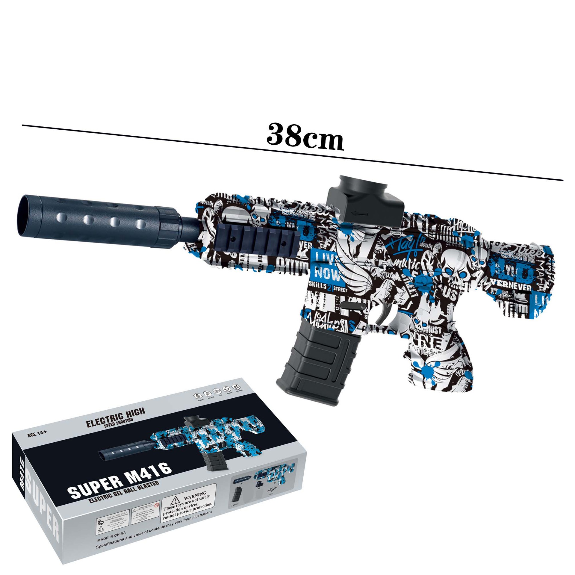 M416-Skull Blue [Caja de color en inglés de 7,4 V]