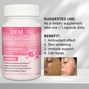OEM/ODM etkili lipozomal glutatyon diyet takviyesi 60 kapsül 20000MG detoks ve hücre onarım sağlık ürünü - Product Image 3