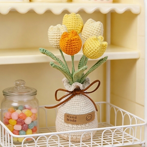 <span class=keywords><strong>Flores</strong></span> de Ganchillo, Plantas en Maceta, <span class=keywords><strong>Flores</strong></span> Artificiales de Ganchillo, <span class=keywords><strong>Tulipanes</strong></span>, Día de San Valentín, Día de la Madre, Decoración para el Hogar y la Oficina - Product Image 5