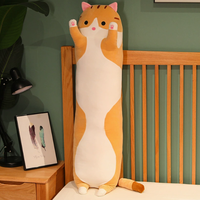 Adorable oreiller cylindrique en peluche chat, poupée longue pour personne paresseuse, jouet pour le sommeil, pour les ventes internationales