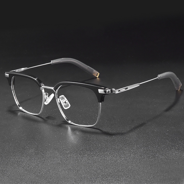 Jiojew Custom Retro Myopia Eyeglass Eyewear Prescription Titanium Acetate Optical Eye Glasses Frames for Men