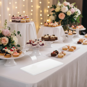 Plateau à gâteau rectangulaire en plastique biodégradable et écologique, mini-plat pour desserts, idéal pour les fêtes - Product Image 5