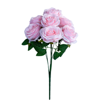 Dekorative 7-Köpfige Seidenrosen-Bouquet Künstliche Blumen Umweltfreundlich Echt Aussehend für Innenräume Chinesisches Neujahr Weihnachten Abschlussfeier