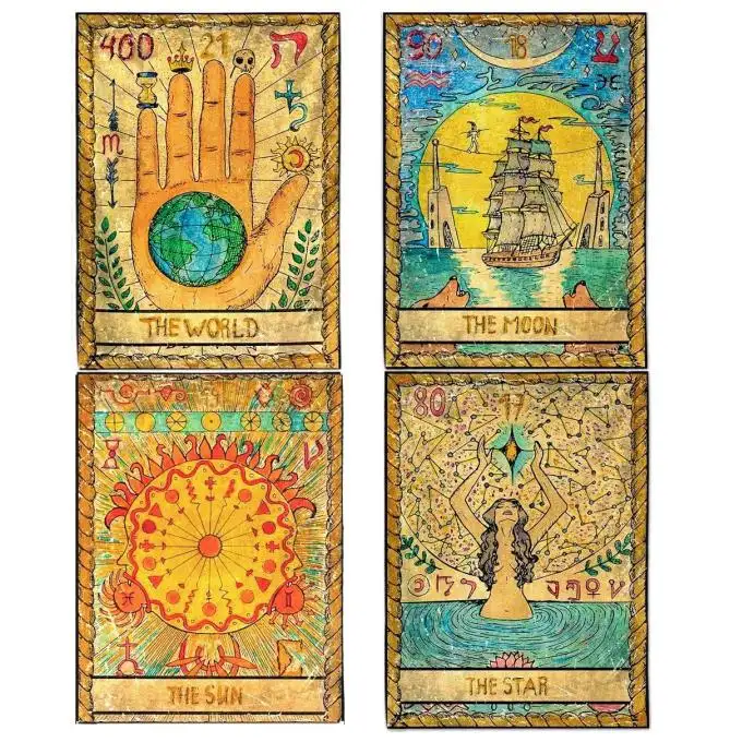 Tapiz de Tarot para decoración de habitación, tela de adivinación de astrología Medieval misteriosa de Europa, tarjeta de Tarot