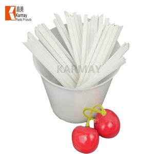 Pailles en plastique liquides pour usage oral, 10 pièces par paquet, emballage en vrac, matériau PP blanc de qualité alimentaire - Product Image 5