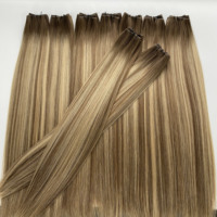 Extensions de cheveux 100% naturels Genius Weft 2026 populaires, ultra-fines, invisibles, sans nœuds, sans perte, cuticules brutes alignées, double tirage
