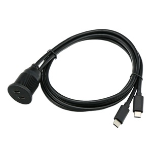 Dual-port Type-C Male To Female Waterproof <b>Cable</b> <b>USB</b> 3.1 Data Extension For Automotive Marine RV Dashboard Panels - Product Image 3