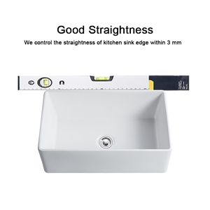 Évier de ferme Bol simple profond Tablier <span class=keywords><strong>en</strong></span> porcelaine <span class=keywords><strong>en</strong></span> céramique blanche-Évier de <span class=keywords><strong>cuisine</strong></span> avant de ferme - Product Image 2