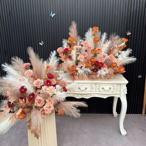 Op Maat Gemaakte Tafel Bloem Bal Middelpunt Kunstmatige Pampas Gras Rozenbal Voor Bruiloft Tafel Bloemen Decoratie - Product Image 2