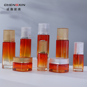 Oreya cosmétiques bouteilles en verre motif vertical forme carrée pour Essence soins de la peau émulsion faux cils bouteilles en verre vides - Product Image 1