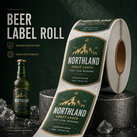 Étiquettes de bière personnalisées en vinyle transparent, aspect sans étiquette, imperméables, autocollantes, pour bouteilles de bière artisanale, en rouleau