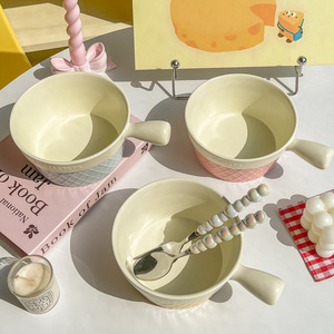 Juego de tazones de cerámica Hakuna Matata apilables con asa para comida, café, té y fiestas. - Product Image 2