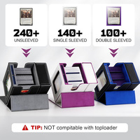 Boîte de rangement Commander avec fenêtre de visualisation, capacité de 100 cartes à double pochette, avec plateau à dés et porte-cartes magnétique 35pt