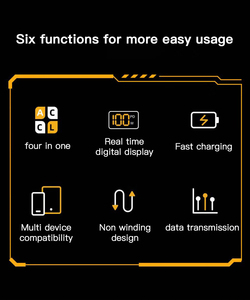 Bán buôn 65 Wát 3A phẳng bện LED hiển thị sạc dây 4 in1 nhanh chóng sạc cáp cho điện thoại 15 Mac <span class=keywords><strong>iPad</strong></span> - Product Image 4