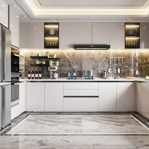 Meubles de style design moderne, armoires prêtes à assembler, ensembles complets, tiroirs en acier inoxydable, armoires de cuisine modulaires, vente de verre - Product Image 6