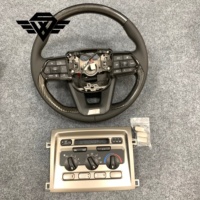 Kit de Mejora Interior para Toyota Land Cruiser LC100 FJ100 1998-2007, Panel de Control de Aire Acondicionado Plateado, Volante de Madera, Adorno para Ventana