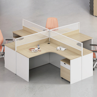 Bureau de travail modulaire moderne haut de gamme personnalisé pour 4/6/8/10 personnes, table d'ordinateur contemporaine avec armoire en bois