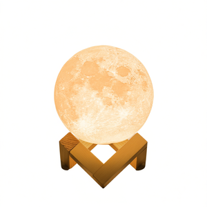 Lámpara Lunar LED 3D Grande, Luz Blanca Cálida, Control Táctil, Recargable por USB, para Decoración de Dormitorio y Hogar - Product Image 1