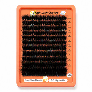Ensemble de <span class=keywords><strong>faux</strong></span> <span class=keywords><strong>cils</strong></span> en fibres synthétiques 60D100D5D, fibres chimiques noires, légères, durables, imperméables, pour DIY, <span class=keywords><strong>cils</strong></span> segmentés, 12 - Product Image 1