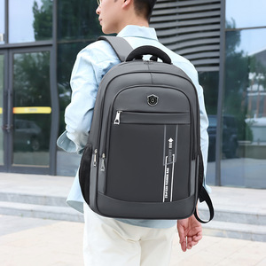 <b>Laptop</b> <b>Backpack</b> <b>For</b> Men And Women 15 Inches Multi Layer Travel School Bag With Trolley Black Gray Blue Solid Color - Product Image 3