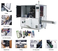 Nueva Máquina Automática de Serigrafía HAOHE de 2 Colores con Dispositivos de Carga, Tapado y Descarga para Botellas de Plástico Cilíndricas