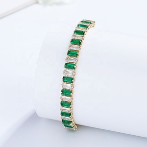 Bracelets ajustables en or laminé 18 carats avec zircone cubique colorée, style Joyería Fashion Radiant, vente en gros, en perles - Product Image 5