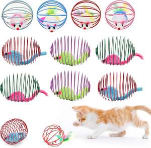 Colorful Eco-Friendly <b>Cat</b> Toys Wire <b>Cages</b> with Feathers PP Material for <b>Cats</b>' Self-Entertainment Indoor/Outdoor Use - Product Image 2