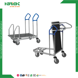 Carrito de Compras de Dos Niveles Resistente para Supermercado, Carrito de Alambre Metálico con Cesta para Tiendas Minoristas - Product Image 1