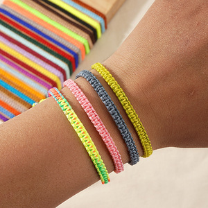Solid Color Hand-Woven Fashion Beaded <strong>Bracelets</strong> Adjustable Jewelry Minimalist Braided Cord Strand Rope <strong>Bracelet</strong> - Product Image 2