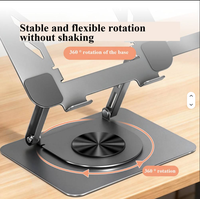 360 °   Support d'ordinateur portable rotatif avec support de téléphone, support ergonomique réglable en acier au carbone pour bureau de jeu, MacBook, ordinateur portable, OEM, ODM