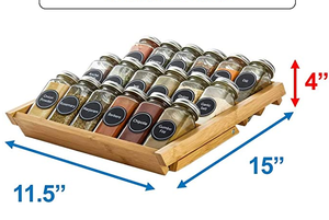 Có thể gập lại 3 lớp tre gia vị giá kệ gỗ tre gia vị giá - Product Image 2