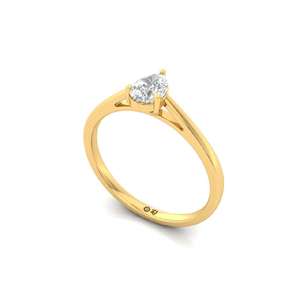 Bague solitaire élégante et luxueuse en or plaqué 10 carats avec diamant de laboratoire taille poire, idéale pour fiançailles, mariage ou anniversaire, pour femme - Product Image 1