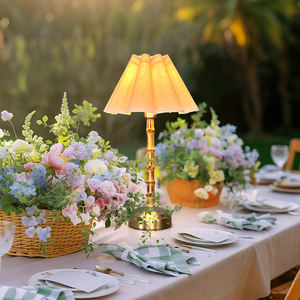 Classical Bamboo <strong>Table</strong> <strong>Lamp</strong> Cordless Touch Dimming Reading Rattan <strong>Table</strong> <strong>Lamp</strong> 5200mAh Rechargeable <strong>Table</strong> <strong>Lamp</strong> For Wedding 2700K - Product Image 1