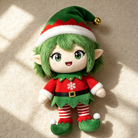 Poupée en peluche Coton Helper Joyeux Noël, jouet doux personnalisé, OEM, vente en gros, cadeau promotionnel, approvisionnement en vrac, cadeau de fête pour enfants, CE