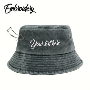Sombrero de cubo de estilo Vintage bordado personalizado, gorra Retro clásica de algodón lavado para hombres y mujeres, uso diario informal para pesca y esquí - Product Image 4