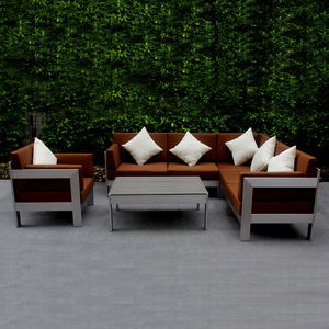 Ensemble de canapés d'angle en bois/plastique au design moderne avec tissu de qualité supérieure, vente chaude, mobilier de <span class=keywords><strong>salon</strong></span> et de patio combinable - Product Image 2