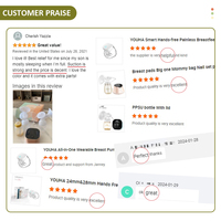 YOUHA Tire-lait électrique portable mains libres Anti-refoulement Silicone souple Fort confort d'aspiration Pompe d'alimentation en lait sans fil