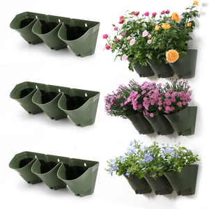 <span class=keywords><strong>Macetas</strong></span> de Plástico Ligeras Verdes con 3 Bolsillos, Autorriego, <span class=keywords><strong>para</strong></span> Jardín <span class=keywords><strong>Exterior</strong></span>, <span class=keywords><strong>Macetas</strong></span> Verticales <span class=keywords><strong>para</strong></span> <span class=keywords><strong>Pared</strong></span> - Product Image 3