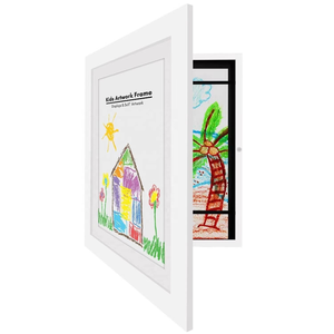 Wholesale Kids Artwork <strong>Frame</strong> 8.5x11 Front Opening Magnetic <strong>Wood</strong> <strong>Picture</strong> <strong>Frame</strong> Changeable Display A4 Children Art OEM - Product Image 2