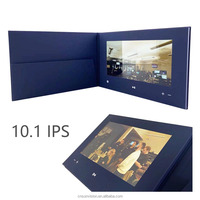 Invitation de mariage à impression personnalisée Carte de voeux Livre vidéo à écran LCD Brochure vidéo HD IPS de 10.1 pouces